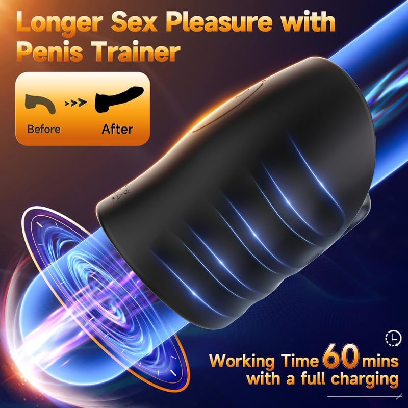 Smart APP-Controlled Male Masturbator with Adjustable Grip