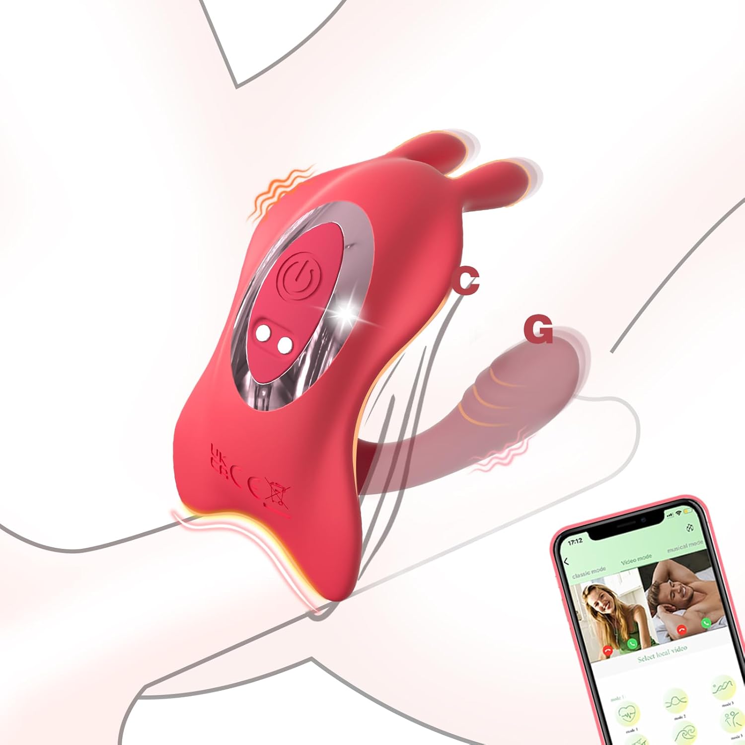 Long Distance Panty Vibrator with Rabbit Stimulator for G Spot Clitoral Penis Pleasure