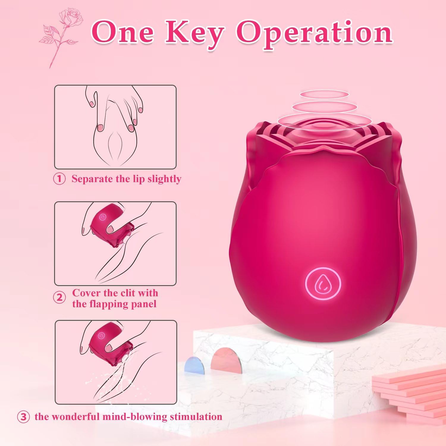 Lia - Upgraded Rose Toy Thumping Nipple Teasing Clitoris Stimulator