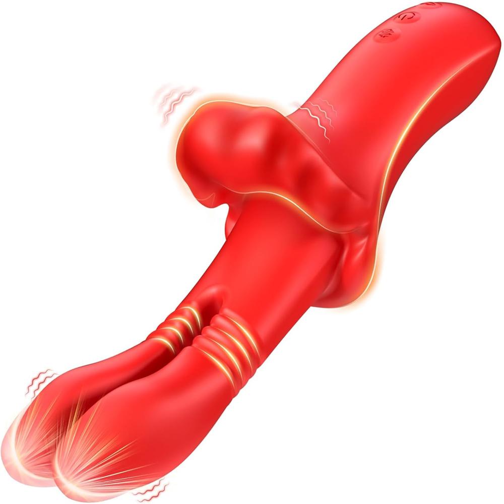 Lip-Shaped Clitoral Stimulator 10 Dual Thrusting & Dual Vibrating Modes