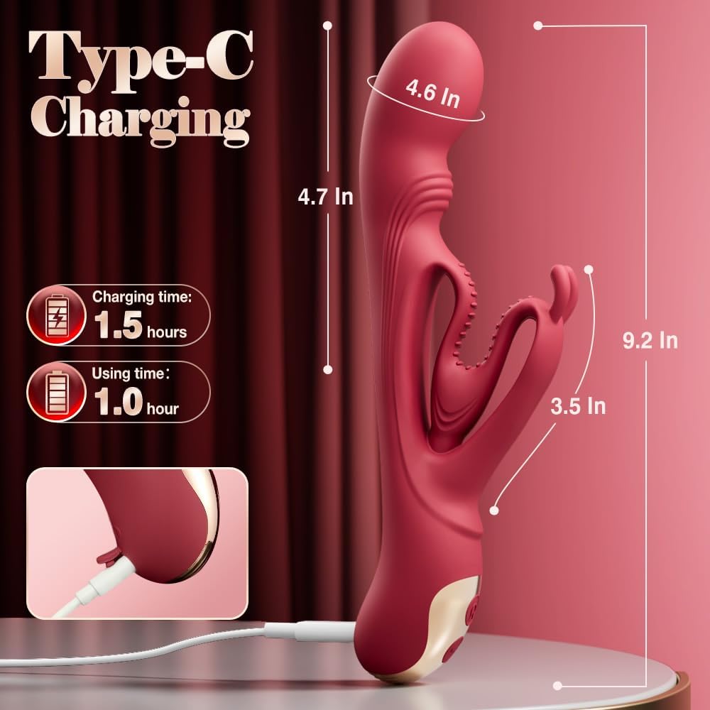 Rabbit Vibrator with Soft Hollow Bunny Ears for More Precise Clitoral Stimulation