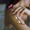 Pink Heart Crystal Glass Pleasure Wand Dildo Penis, Pink (8.3inch)