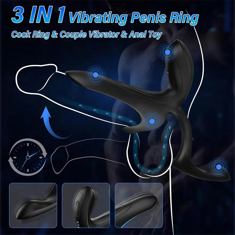 Silicone Vibrating Penis Cock Ring Vibrator