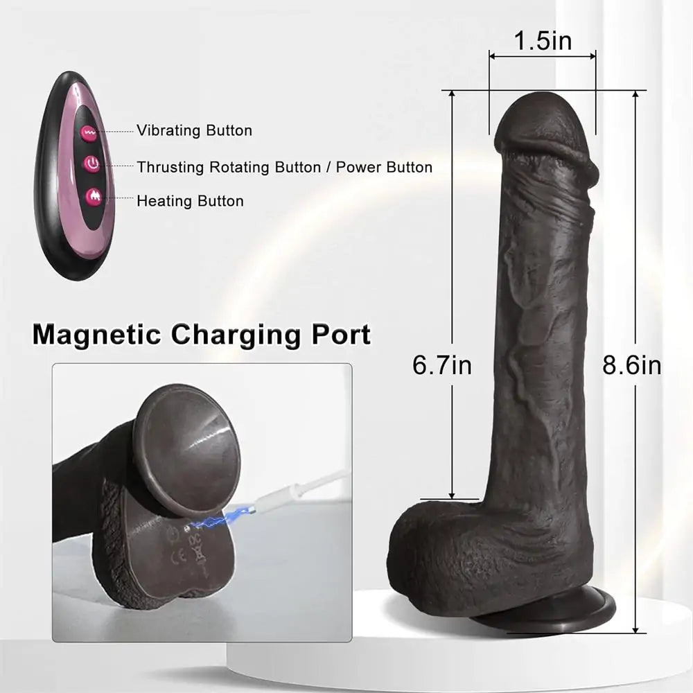 Adorime  8.6'' 4 in 1 Realistic Thrusting Vibrator Dildos with 10 Modes & Heating