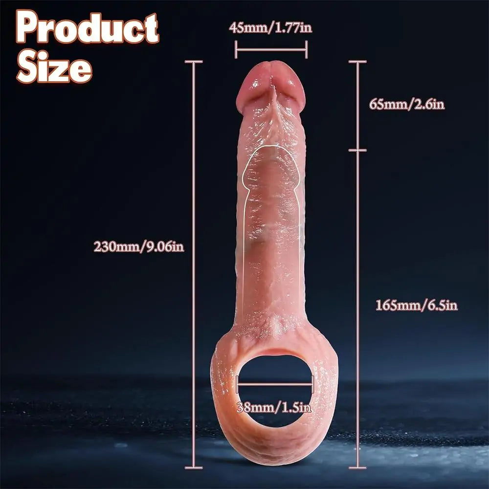 Adorime Sex Toys for Men 2.6'' Penis Sleeve - Adult Toys Realistic Silicone Cock Sleeve 