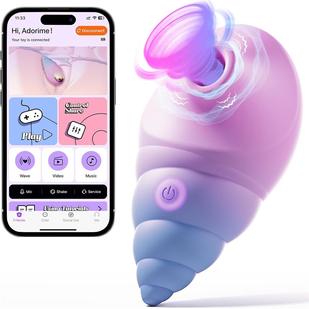 Cute Conch Soft Touch Sucking Vibrator with 10 Suction & Vibrating Modes