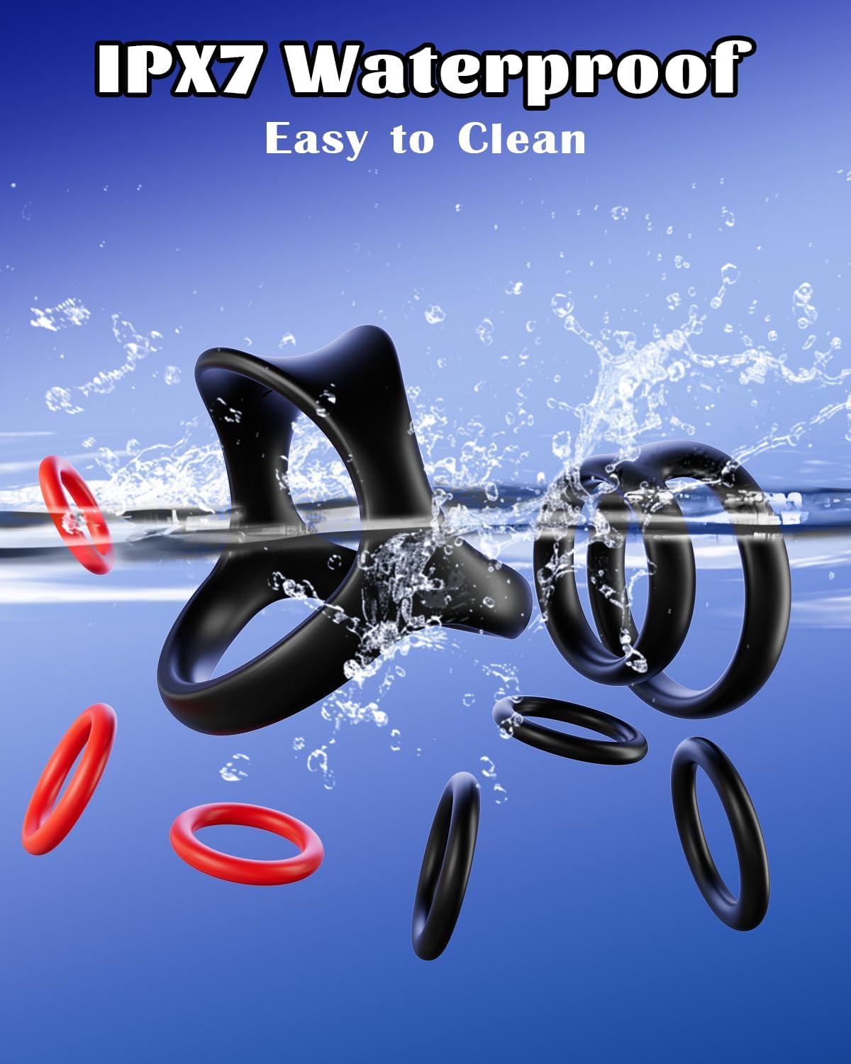 Get Hard Extra Thick Silicone Cock Ring Set (8 Count)