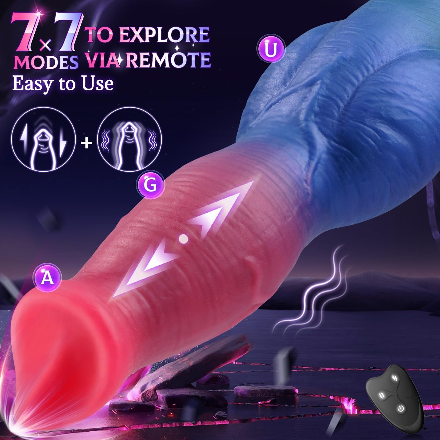 The Mini Stallion 10 Inch Thrusting Vibrating Playful Knotted Horse Dildo