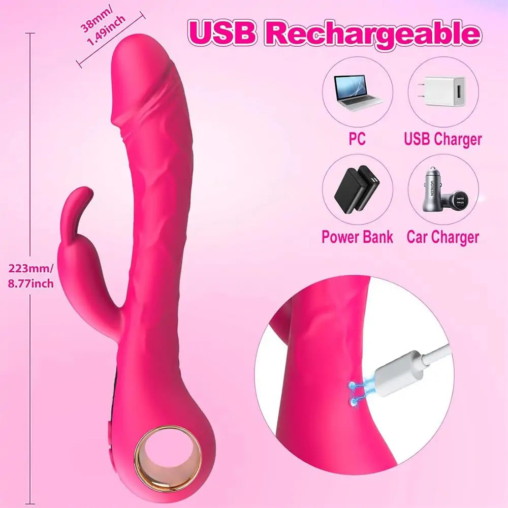 G-spot Rabbit Vibrator with LCD Display & 9 Powerful Vibrations