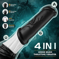 11.8" Wild Fantasy Horse Suction Cup Dildo with Thrust & Vibrations