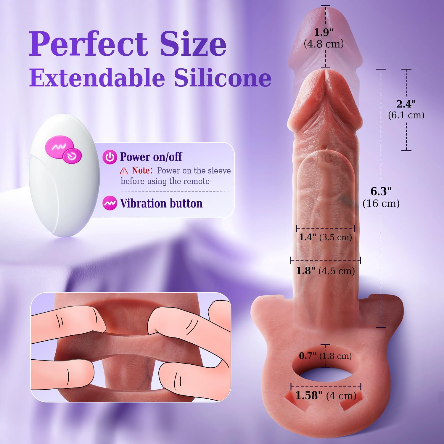 5-in-1 Strap on Hollow Dildo Penis Sleeve Male Vibrator Remote Control Multiple Modes