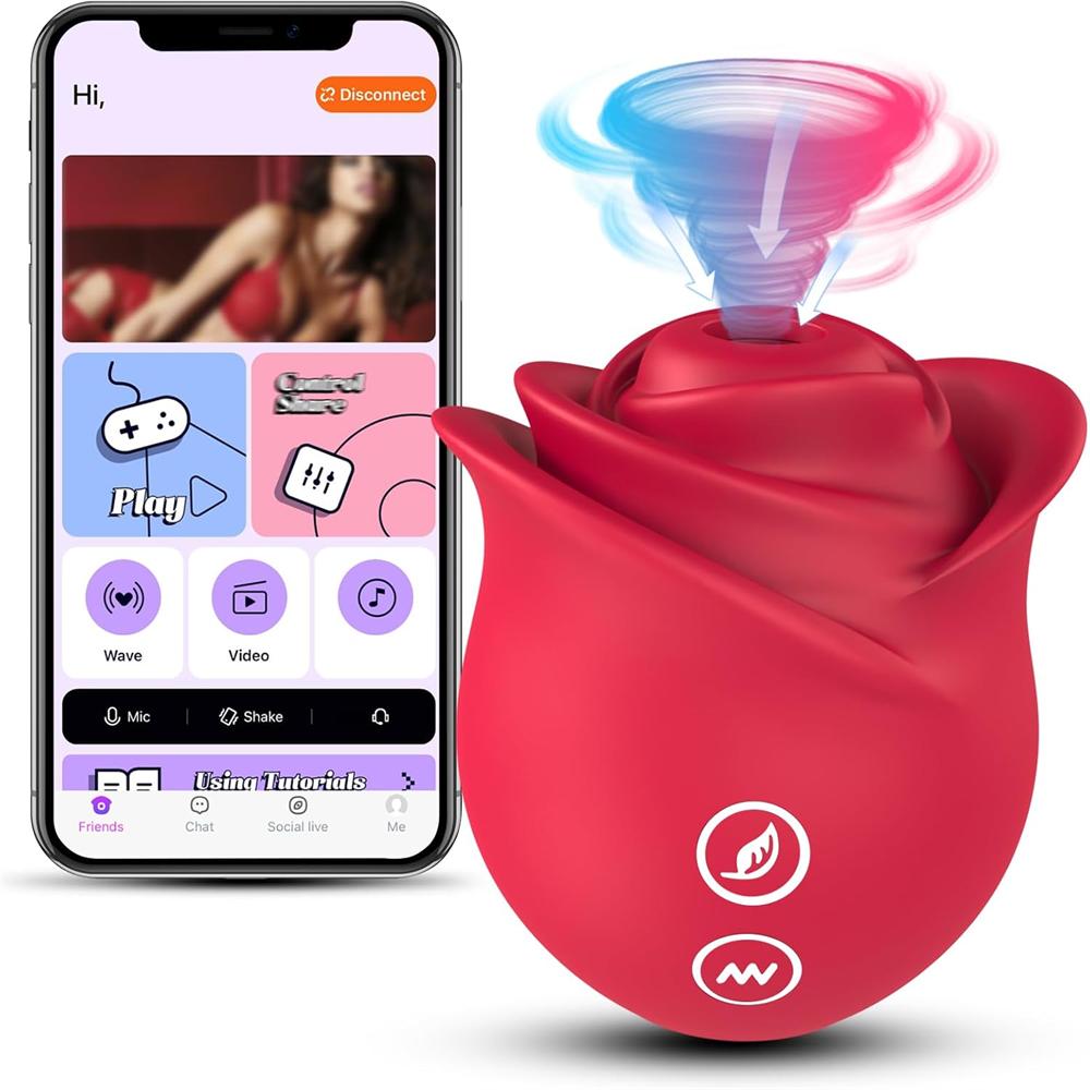 Venus Glow Rose Clitoral Suction Stimulator with App Remote Control