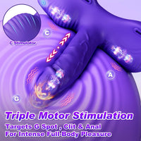 Strap On Thrusting Dildo Riding Vibrator with 12 Thrusting & Vibrating Modes