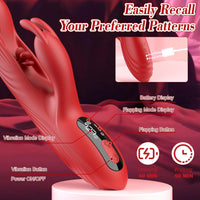 Triple Stimulation LED Screen Display 9 Vibrations & 9 Tapping Rabbit Vibrator
