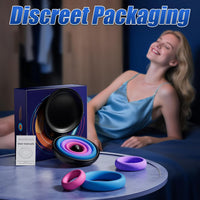 3 Pcs Different Sizes Multi-Coloured Silicone Penis Ring with Storage Box
