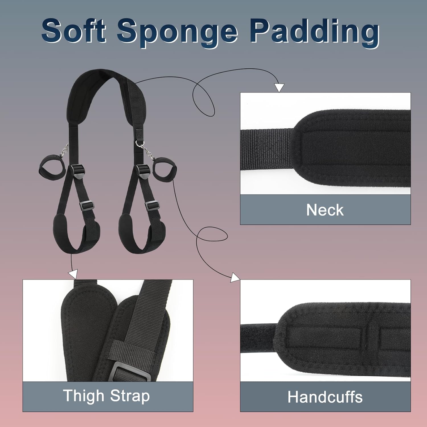 Open Wide Padded Adjustable Thigh Sling Position Aid & Demountable Handcuffs