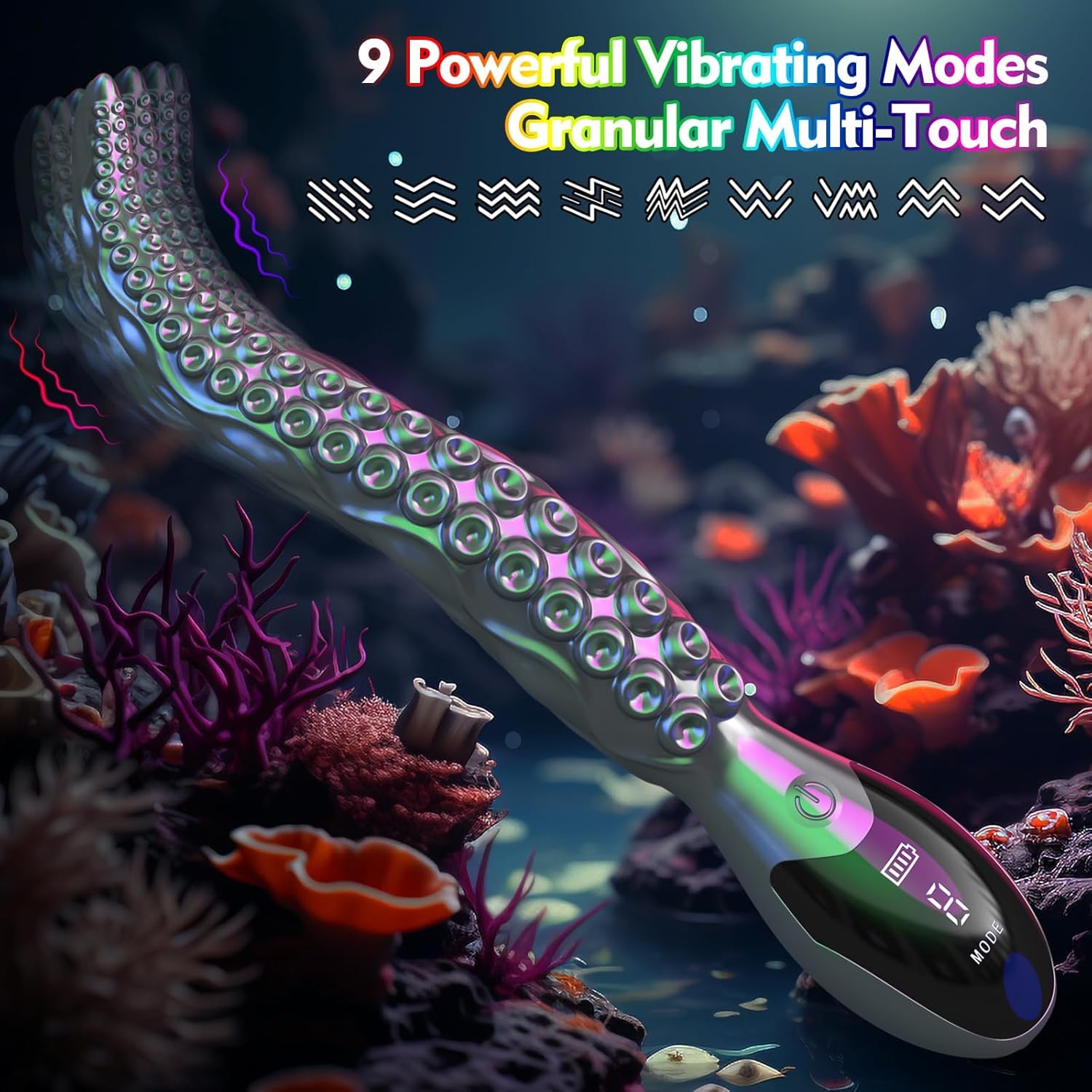 10.6" Tentavibe - Vibrating Tentacle Dildo LED Display Vibrator