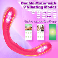 Double O Heaven 10 Function Vibrating Silicone Double Penetration Dildo (13.5in)