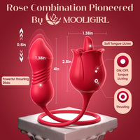 Rose Tongue Licking Toy with Thrusting Vibrator & Smart APP Control for Personalized Pleasure #Pussy Licking