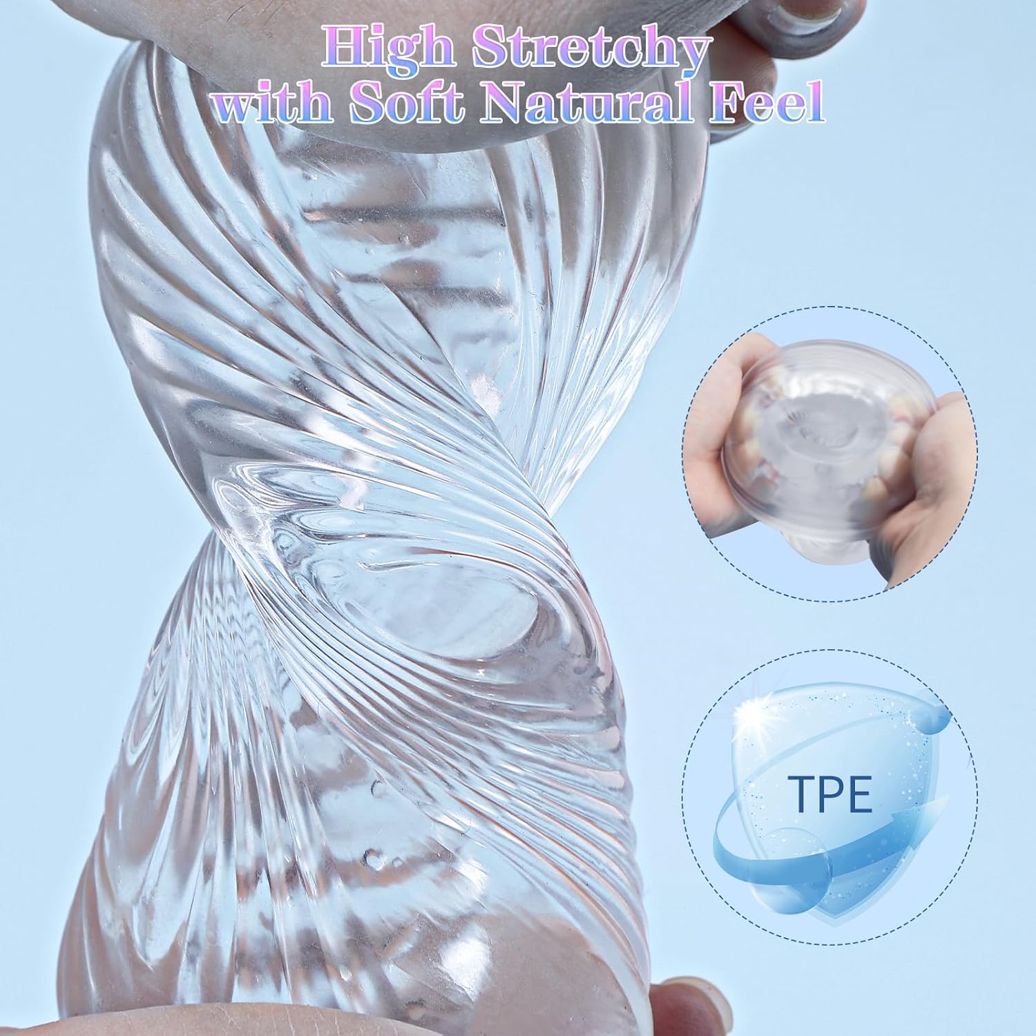 Clear TPE Male Masturbation Sleeve, Penis Training Sex Toy for Men