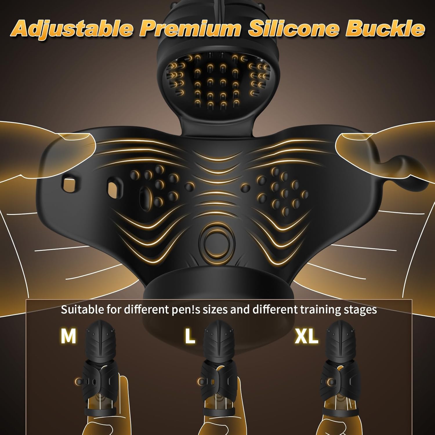 Hands Free Dual Stimulation Penis Training Vibrator Adjustable Buckle Cock Ring