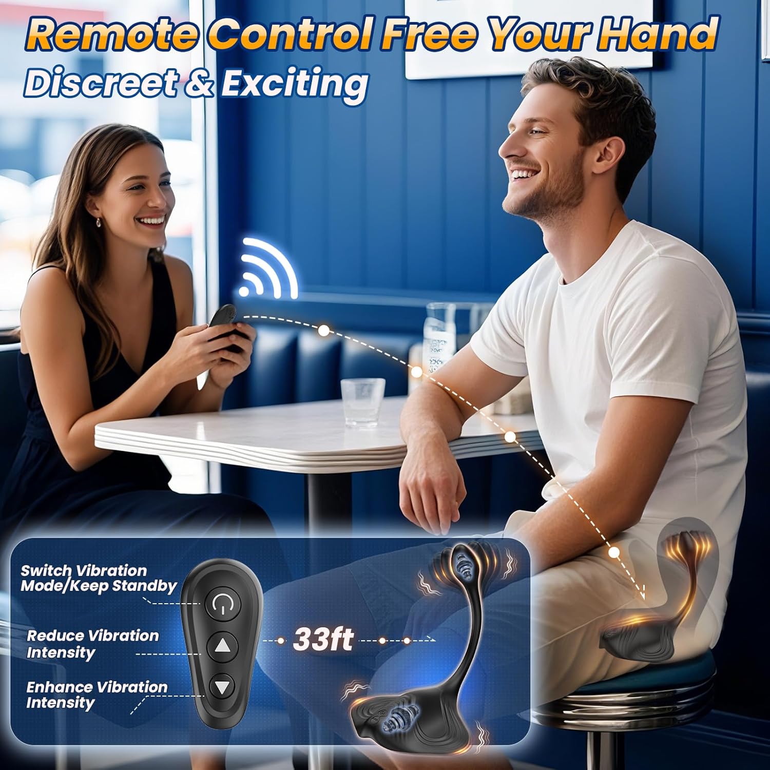 Manta Ray Shaped Design Sitting Vibrator for Penis Wrapped Trainging & Anal Stimulaion