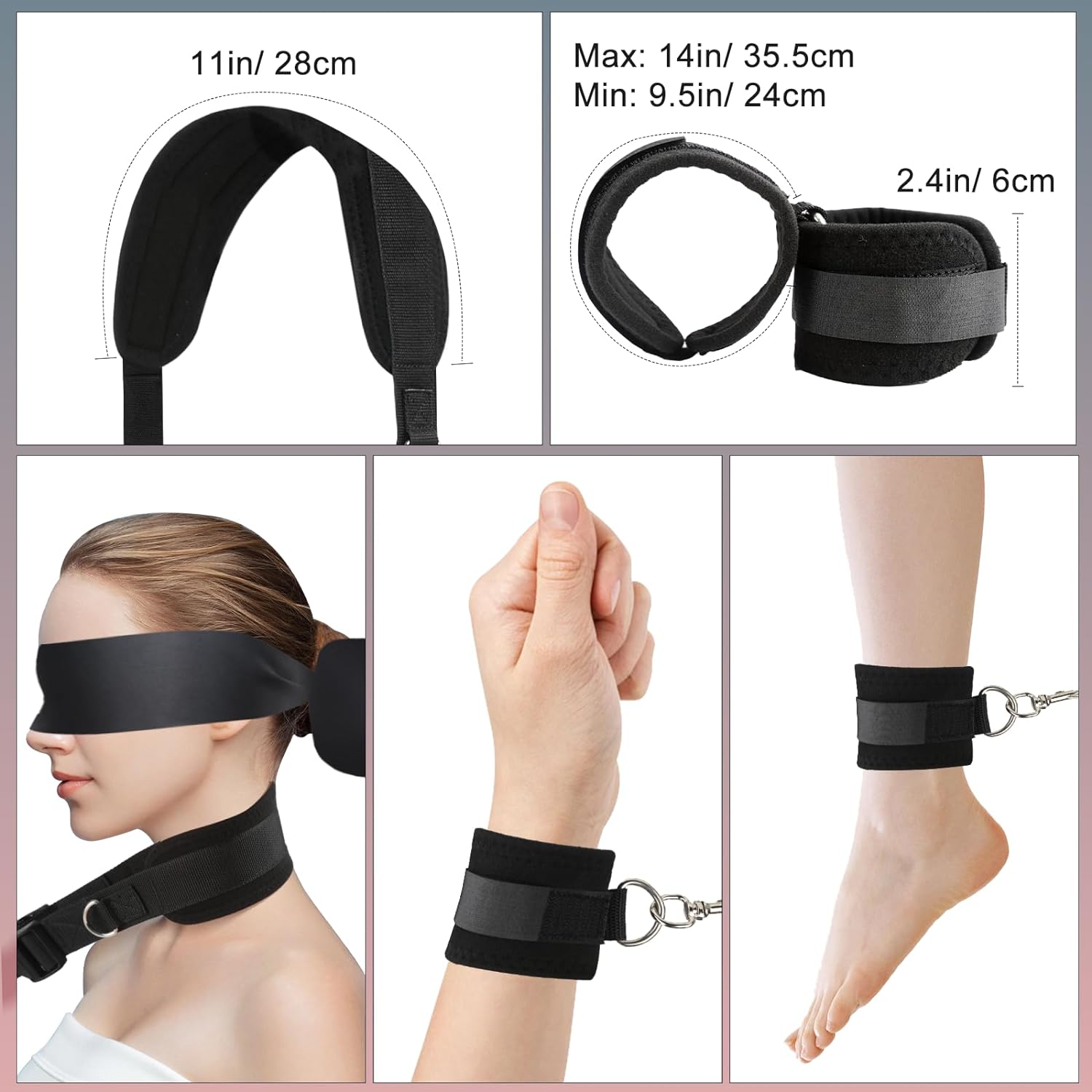 Open Wide Padded Adjustable Thigh Sling Position Aid & Demountable Handcuffs