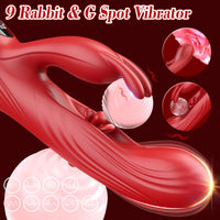 Triple Stimulation LED Screen Display 9 Vibrations & 9 Tapping Rabbit Vibrator