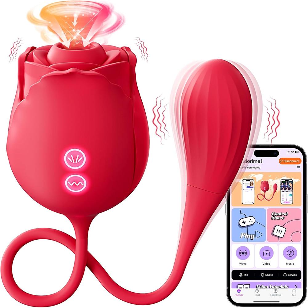 Gentle Rose Massager - Mermaid Rose Sucking Vibrator with Love Egg Vibe