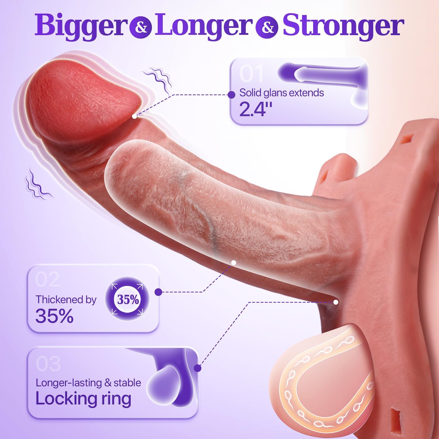 5-in-1 Strap on Hollow Dildo Penis Sleeve Male Vibrator Remote Control Multiple Modes