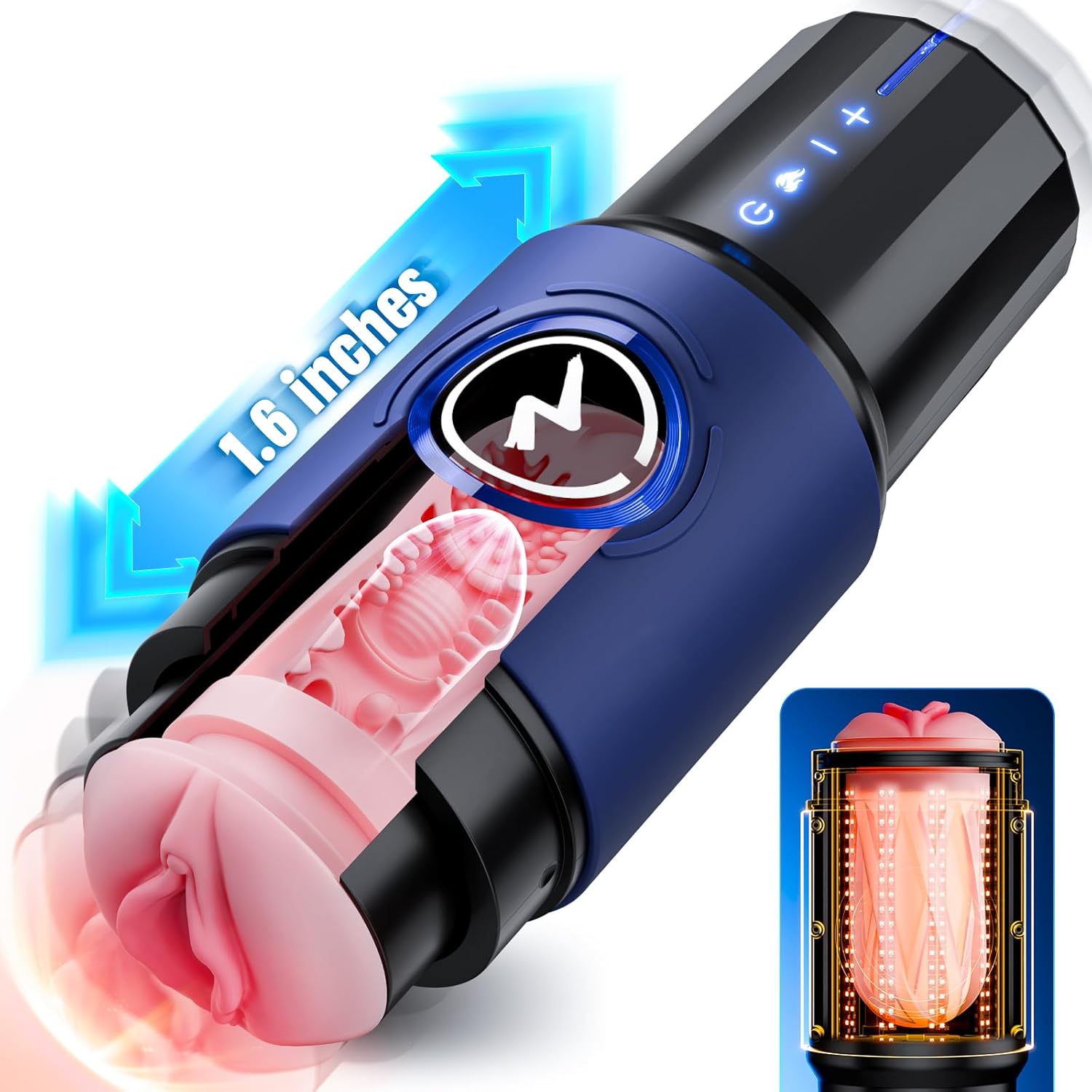 Pulsating Cumshots Thrusting Male Stroker with Heating Realistic Warmth Masturbation, 5-Speed Smooth Motion Blowjob