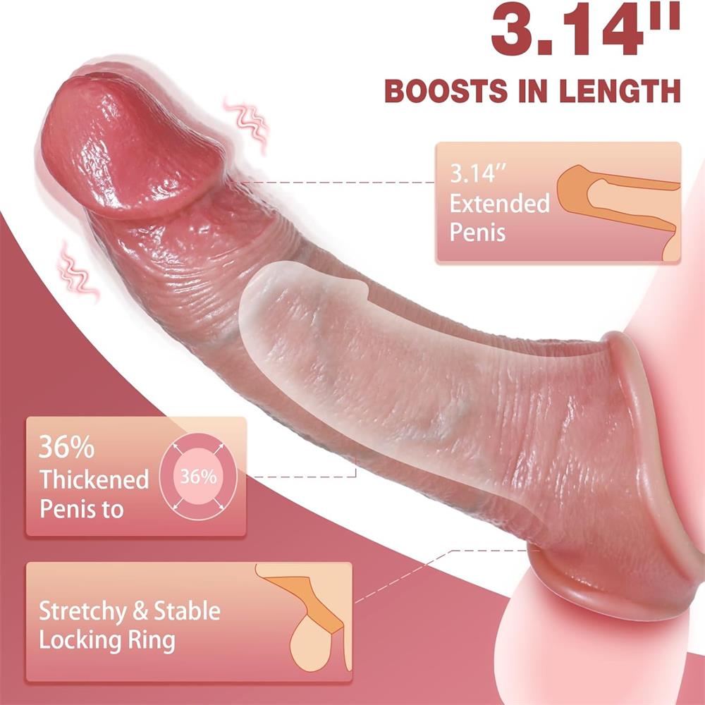 Penis Extender Vibrating Cock Sleeve with 10 Vibrations & Remote Control
