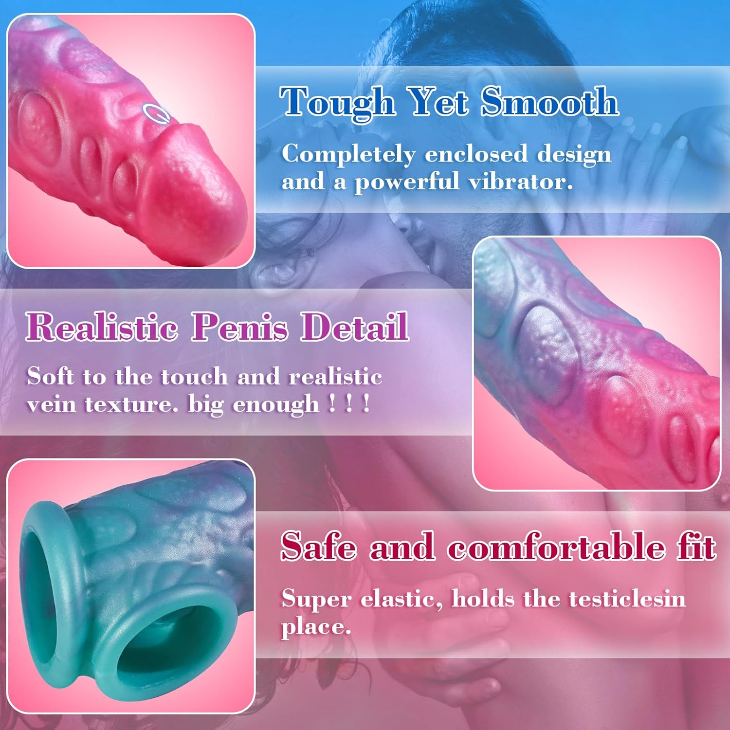 Octopus Tentacle Vibrating Penis Sleeve with Ball Stretcher — Adds 2.4" Length and 35% Girth