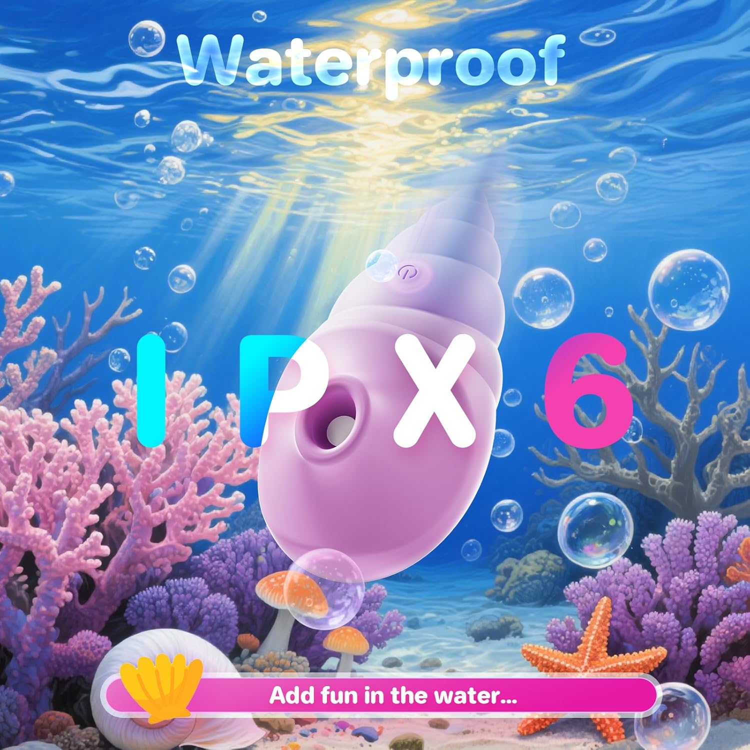 Cute Magic Conch Soft Touch Sucking Vibrator with 10 Suction & Vibrating Modes