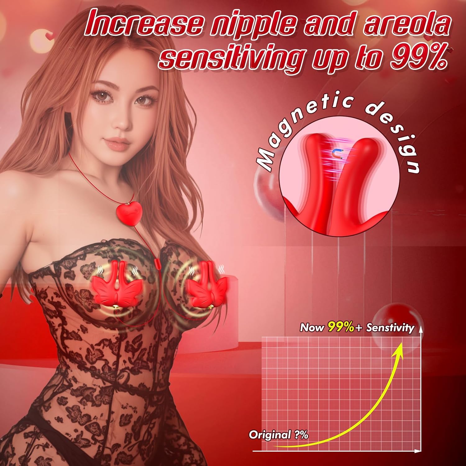 Twin Tweaks Neck-Hanging Ultra Vibration Magnetic Nipple Clamps