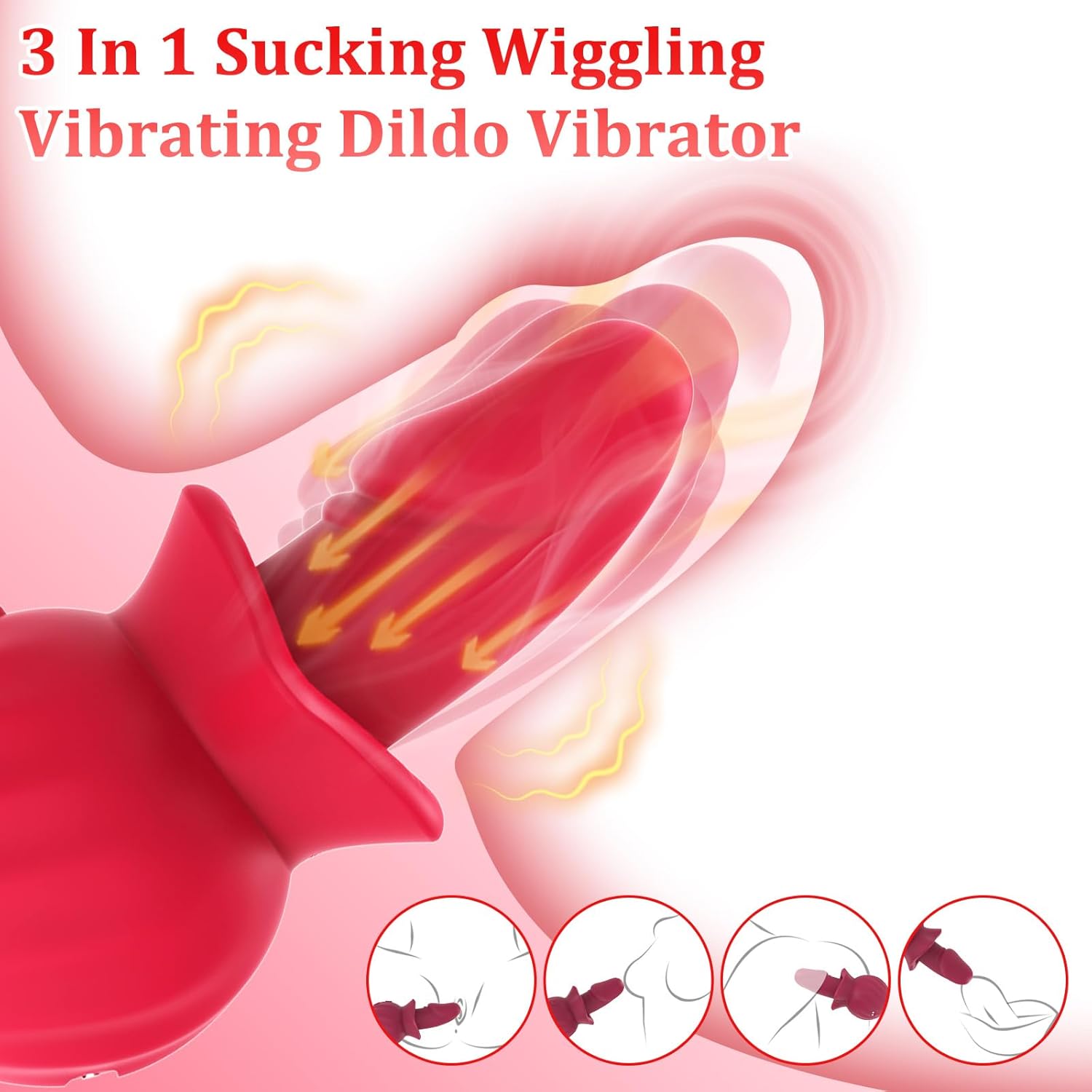 Sucking Dildo Vibrator with 3 Sucking & 10 Wiggling & 10 Vibrating