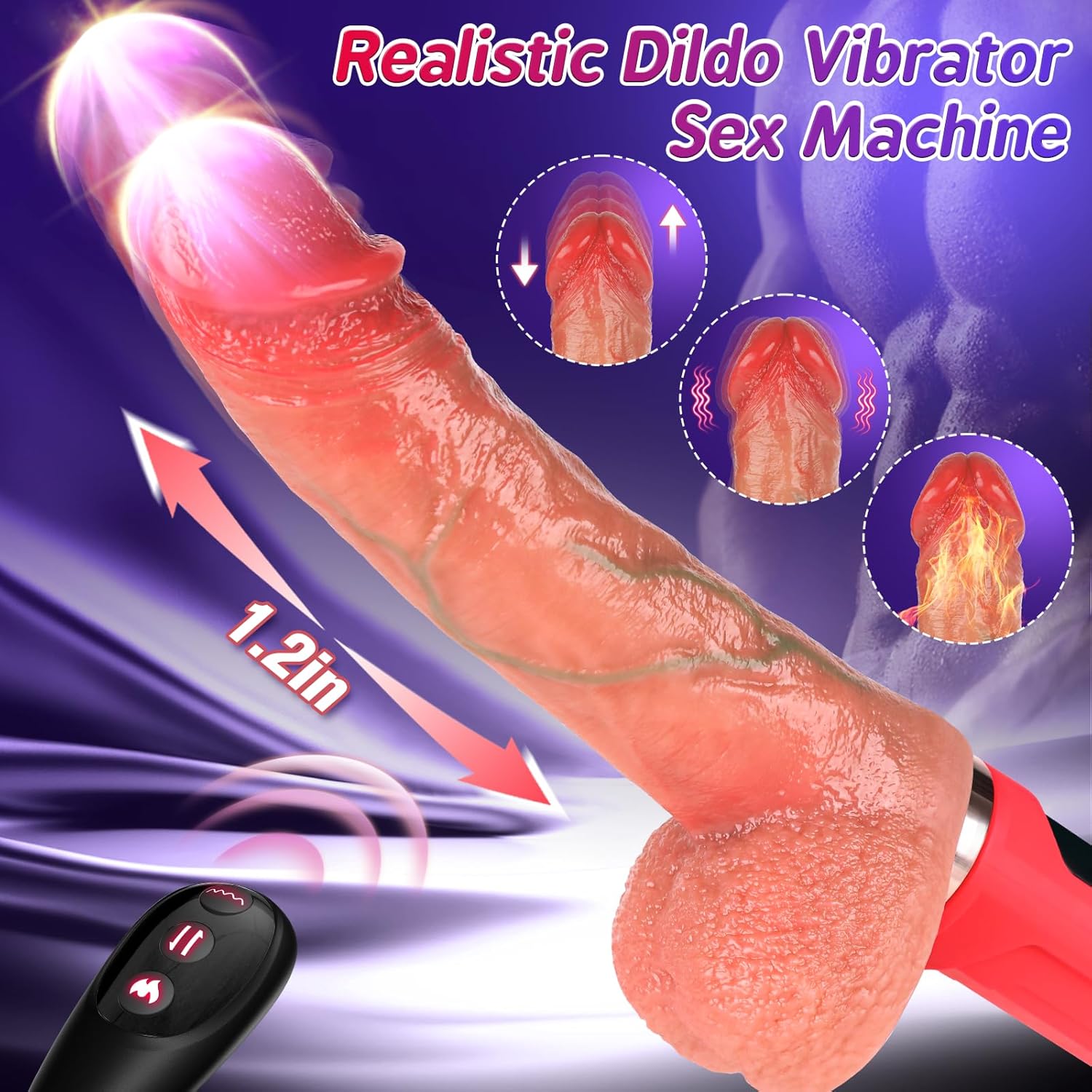 2025 Upgraded 6 in 1 Automatic Thrusting Sex Machine Fast Heating Dildo Vibrator