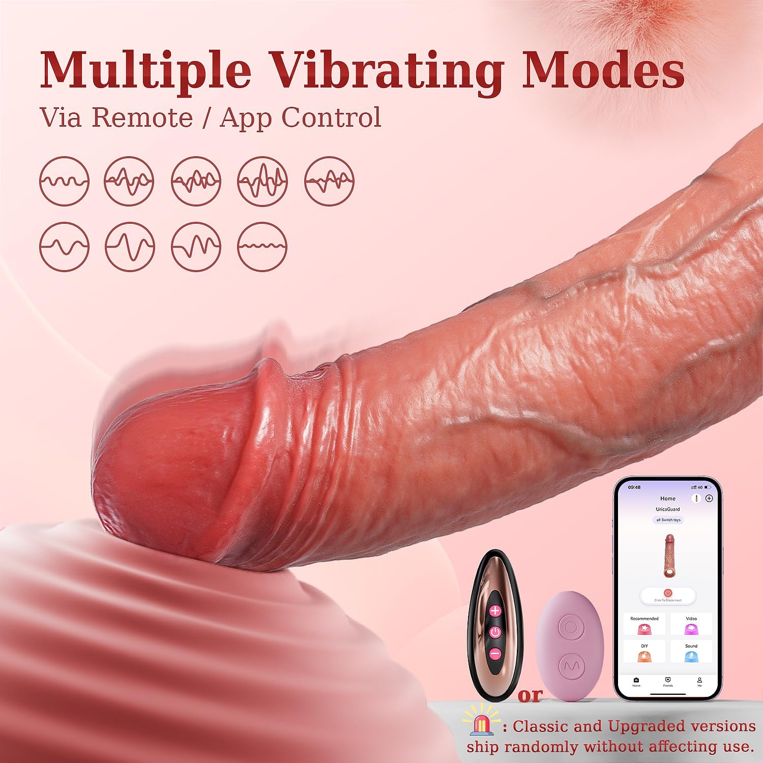 DOMINIX Realistic Vibrating Penis Sleeve, Elastic Penis Ring, Big Dick, Stretching, Hotwife Lifestyle (<45 dB)