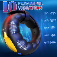 Adjustable O-Shape Vibrating Cock Ring with 10 Modes & App Control