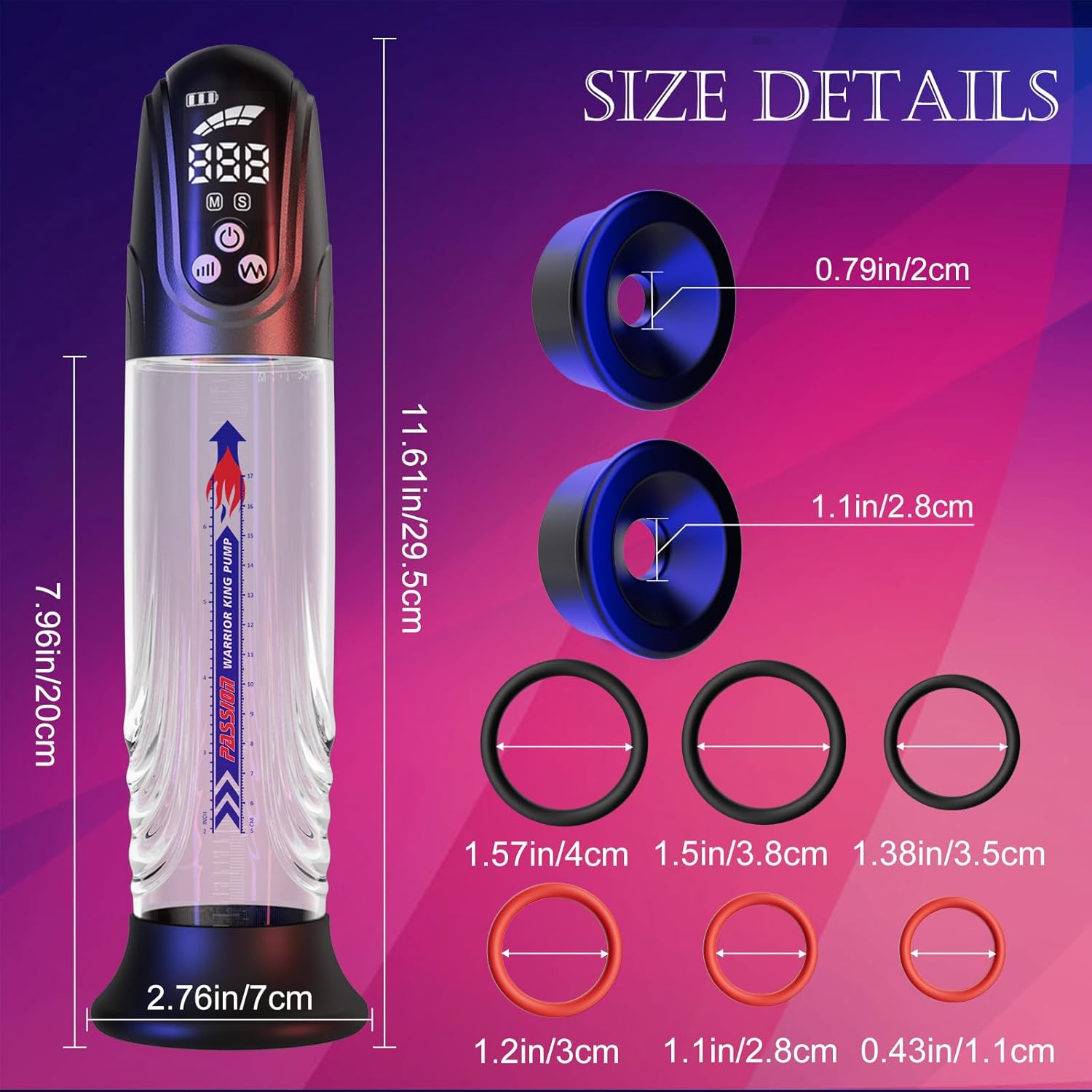 Submersible Automatic Penis Enlargement Pump with 4 Pressure Settings & 4 Suction Modes