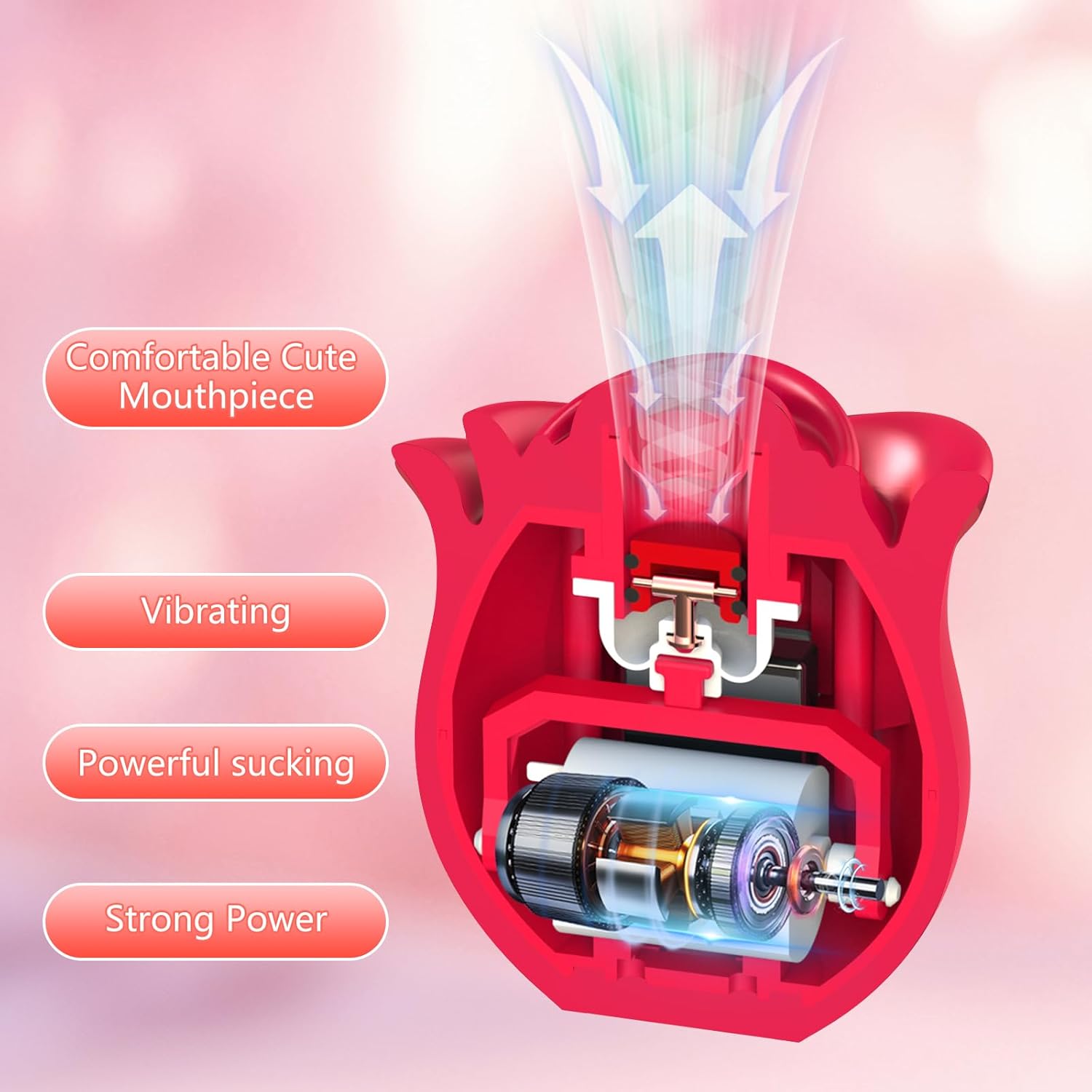 Venus Glow Rose Clitoral Suction Stimulator with App Remote Control