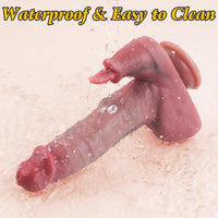 Deluxe 8.6" Thrusting Realistic Dildo Vibrator with Heating & Rabbit Tongue