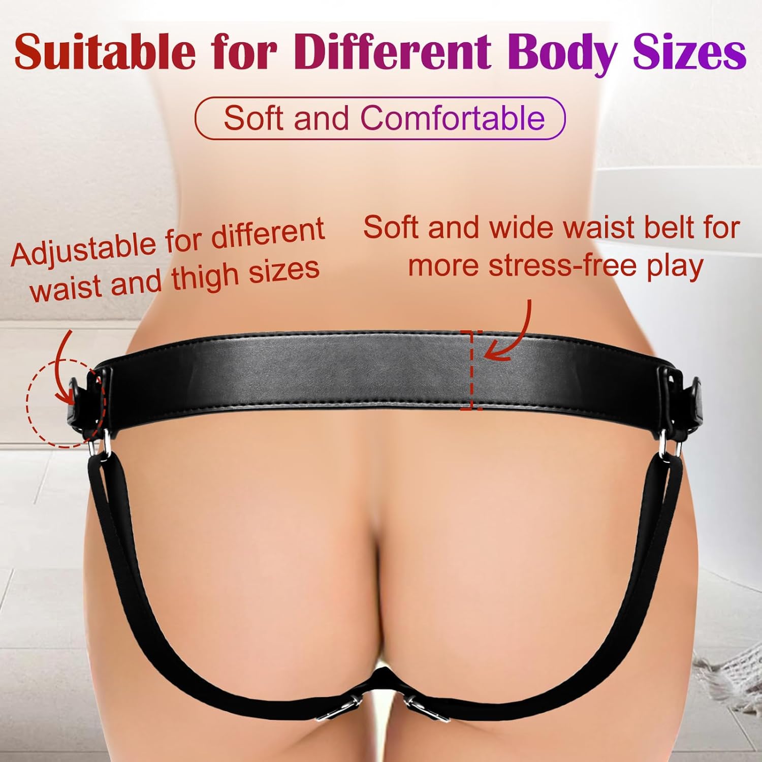 Adjustable Leather Strap On Harness for Couples
