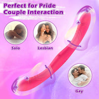 Double O Heaven 10 Function Vibrating Silicone Double Penetration Dildo (13.5in)