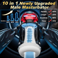 Iron Man 10 IN 1 Upgrade Pleasure System Male Masturbator with 5 Rub & 5 Vibration