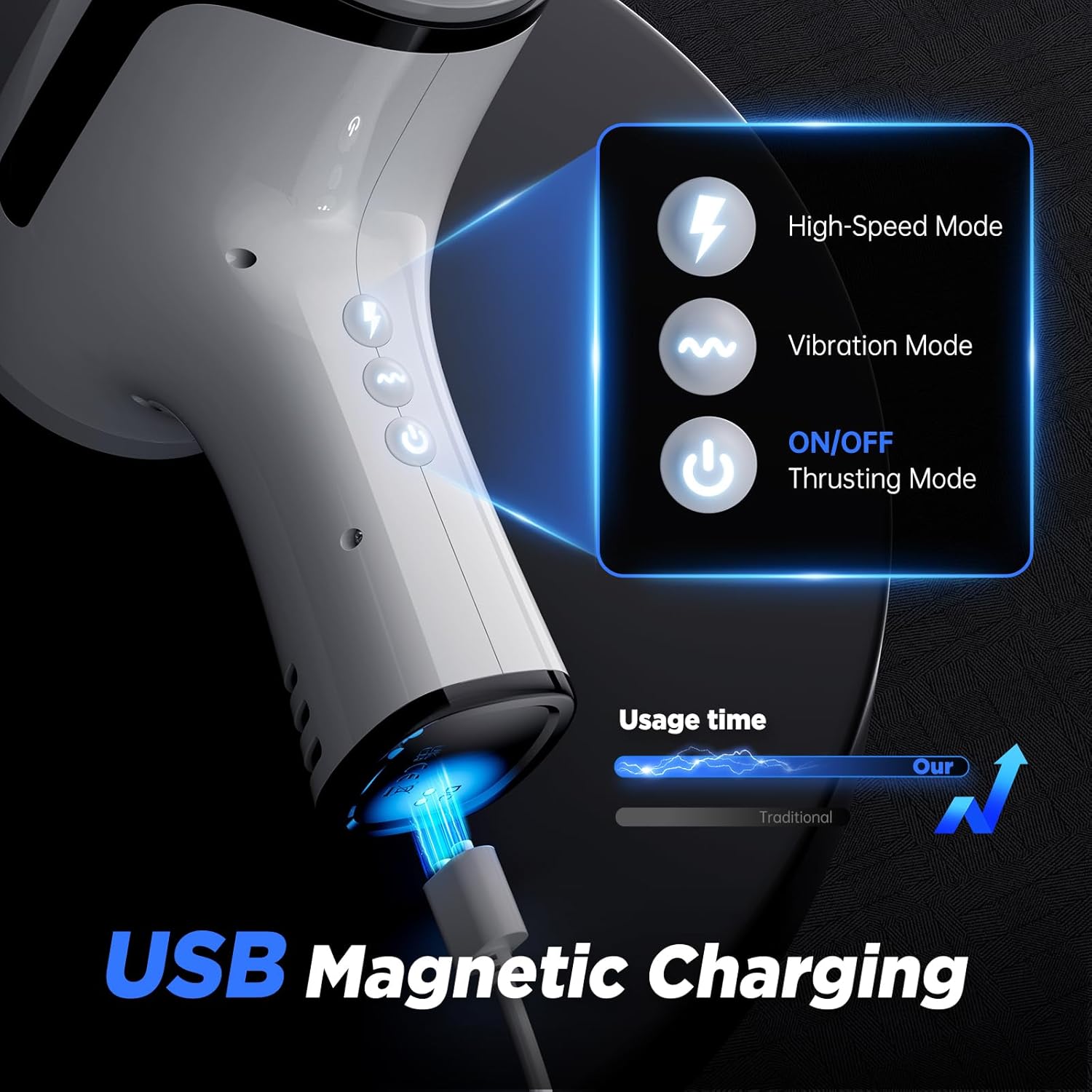 Open-Ended Thrusting Male Masterbator Vibrating Stroker with Smart APP Play