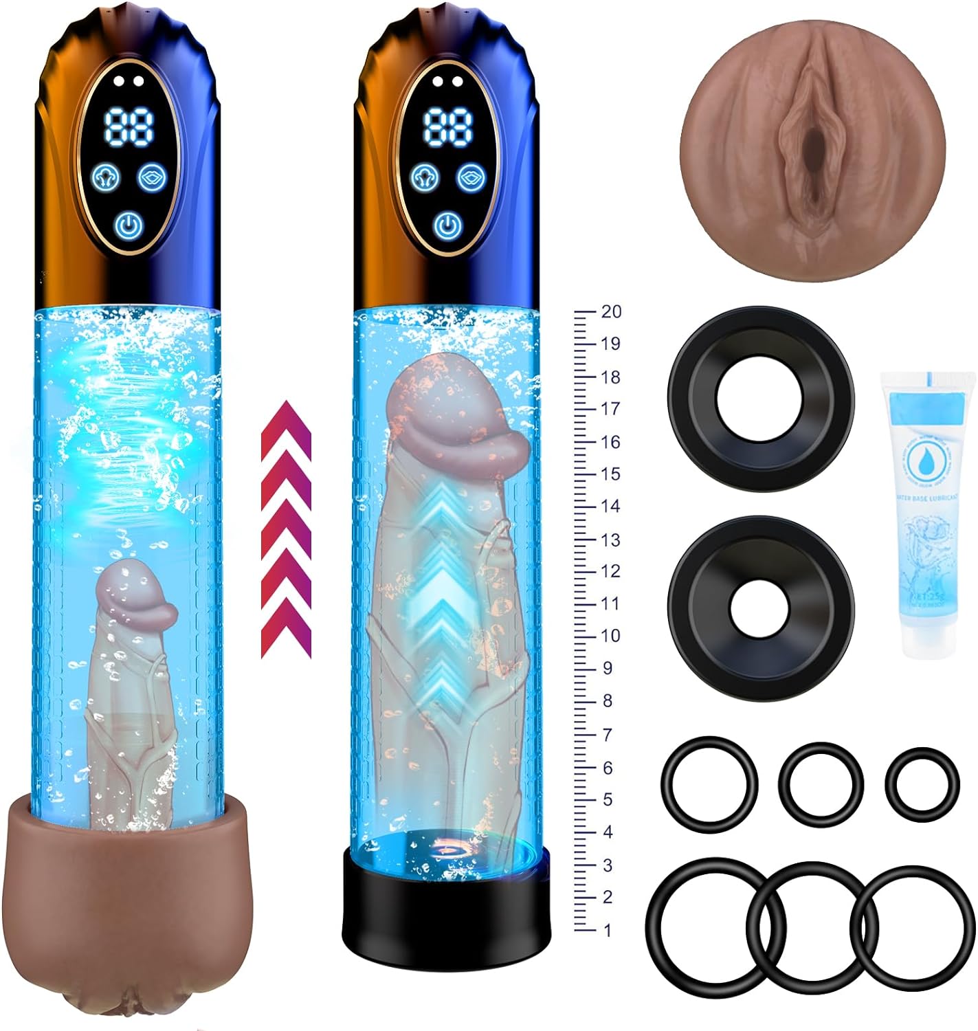 3D Visualization Design Bathmate Electric Penis Enlarge Vacuum Pump with 6 Suction