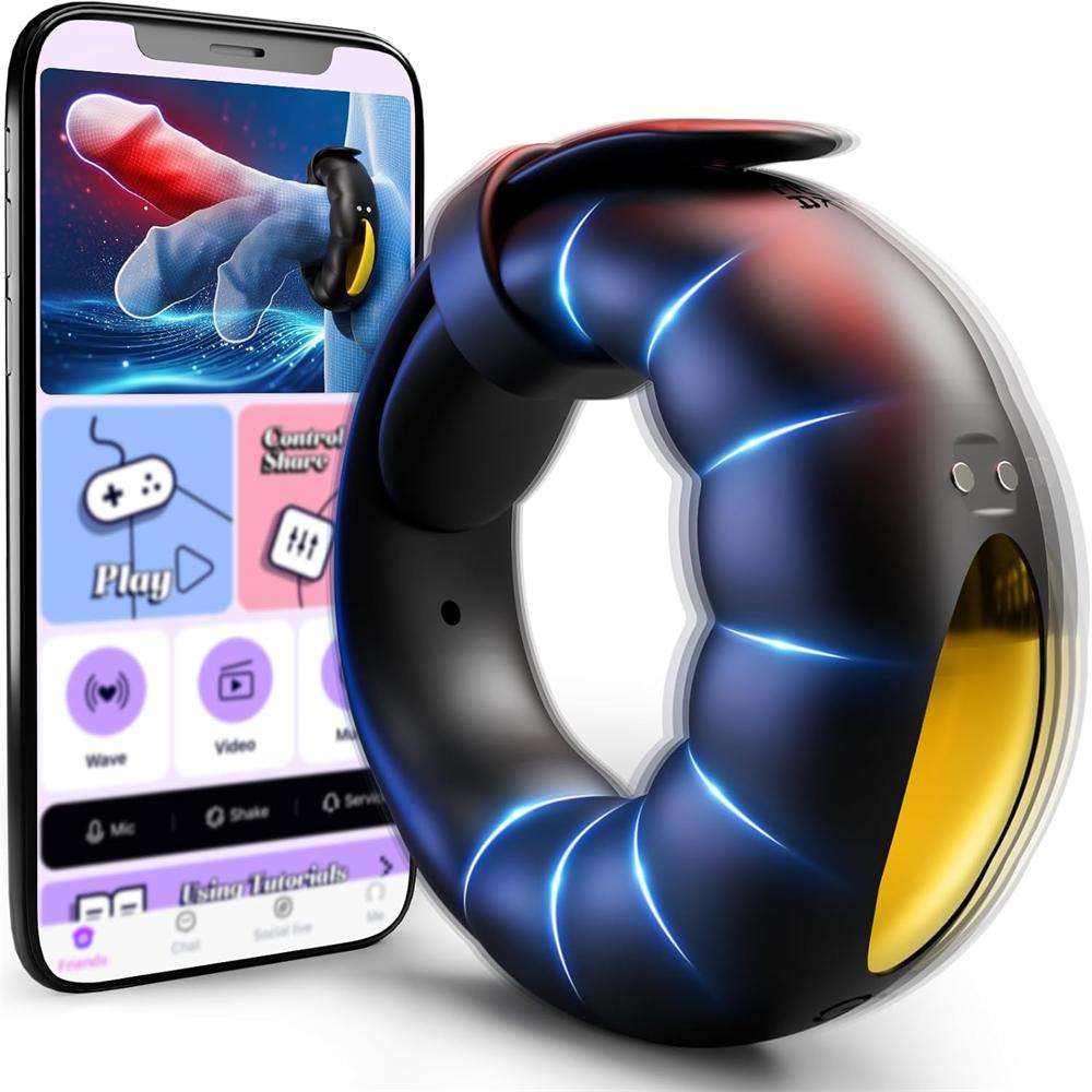 Adjustable O-Shape Vibrating Cock Ring with 10 Modes & App Control
