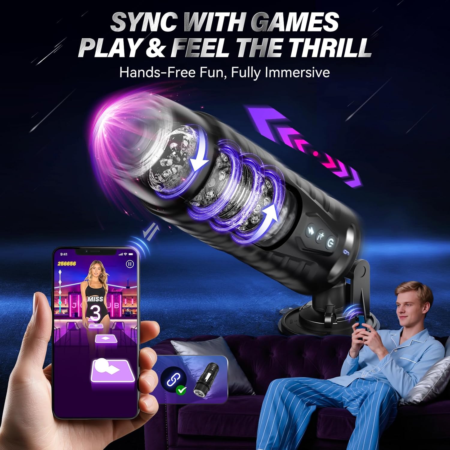 Martino AI Sync Interaction Male Masturbator with 7 Thrusting & 7 Rotating Modes