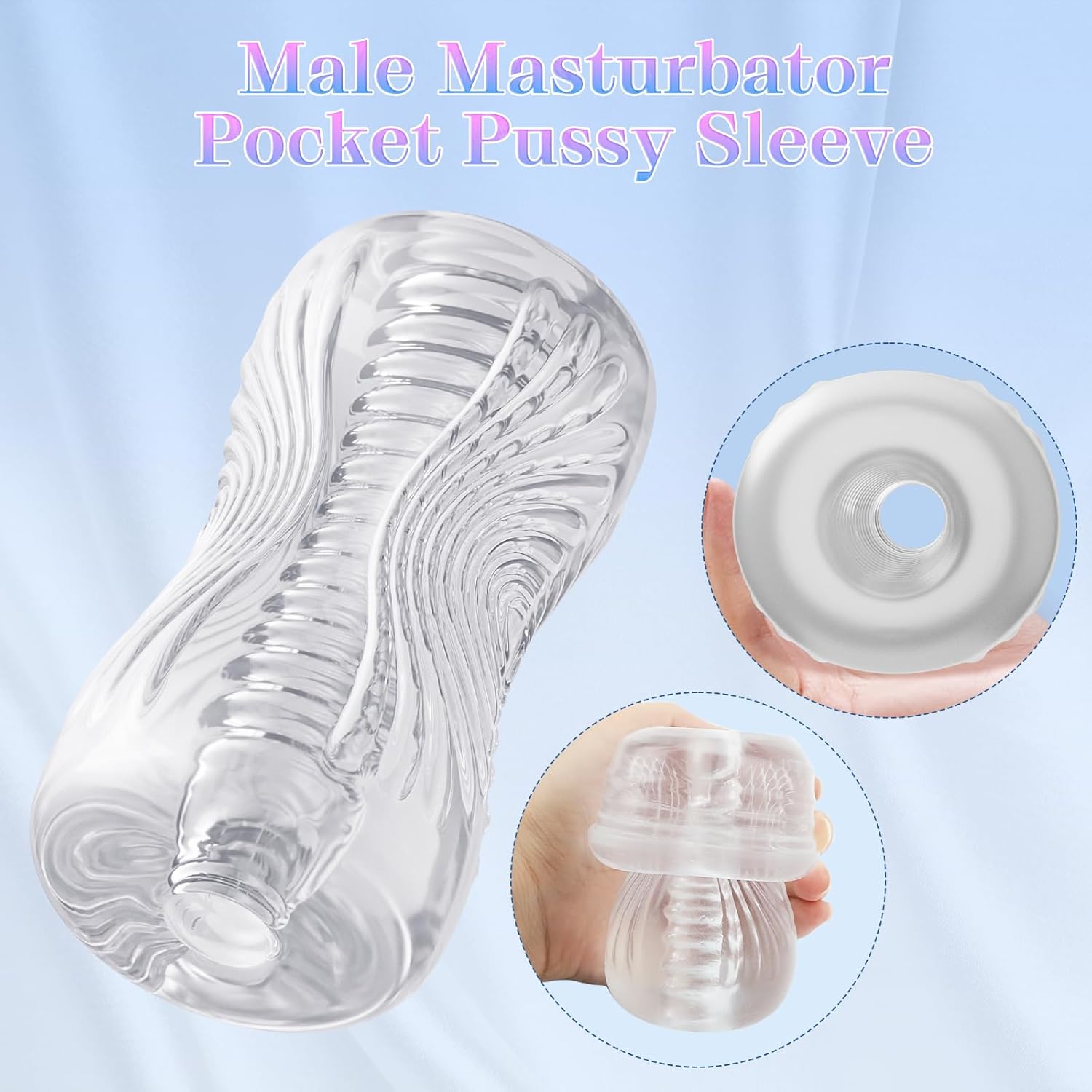 Clear TPE Male Masturbation Sleeve, Penis Training Sex Toy for Men